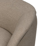 Low in profile with tight, impeccable tailoring, a 360-degree swivel chair is upholstered in a neutral performance fabric that works into a range of spaces and styles with ease. Foam cushioning and S-spring suspension ensures comfort. Amethyst Home provides interior design, new home construction design consulting, vintage area rugs, and lighting in the Kansas City metro area.