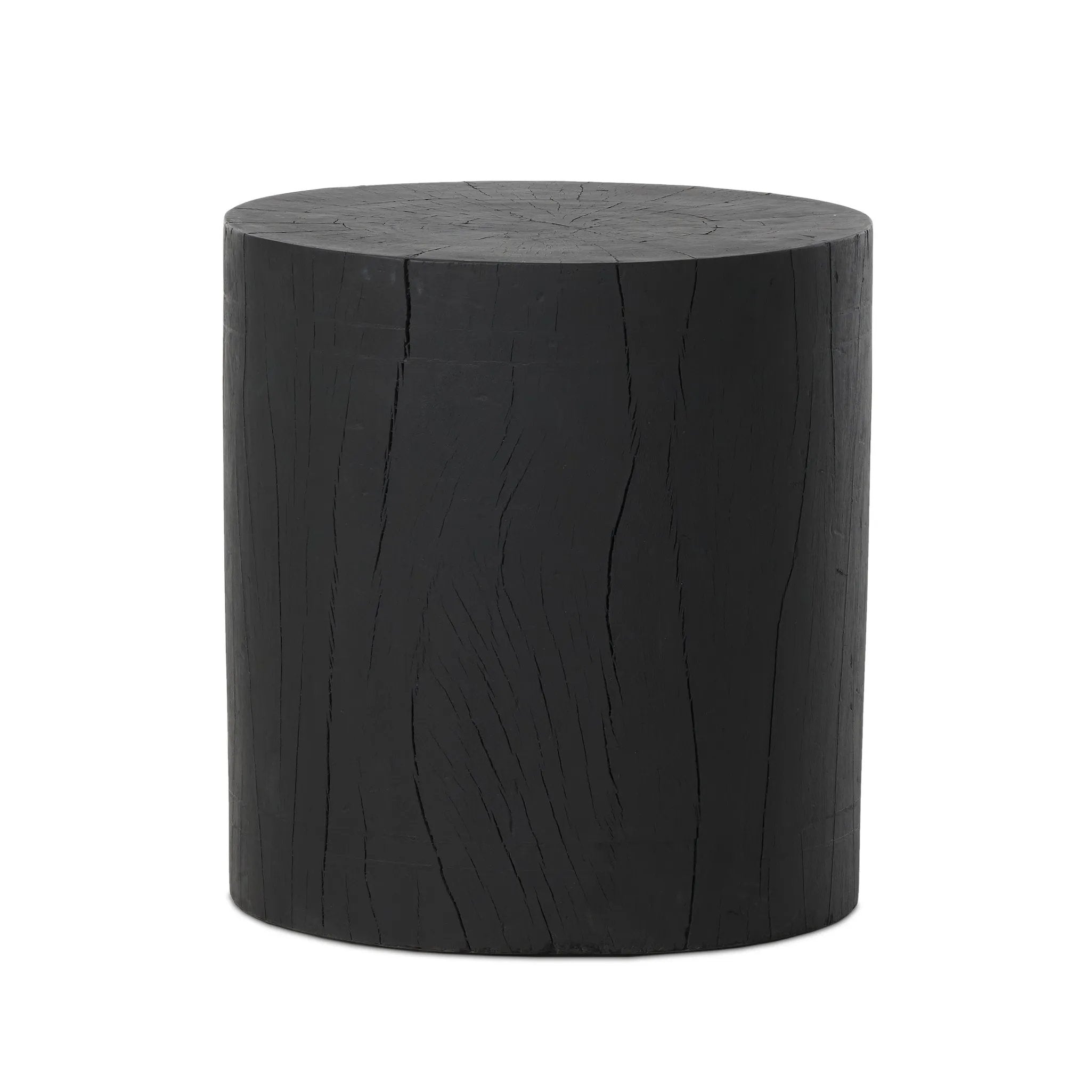 Ground any room with a style inspired by the beautiful simplicity of nature. Made of black-finished resin, the form for this special piece is molded from a tree trunk that's been cut into a circle, then cast in resin to recreate the same  texture of the trunk, even the saw marks where it was cut — talk about a true statement piece Amethyst Home provides interior design, new home construction design consulting, vintage area rugs, and lighting in the Washington metro area.