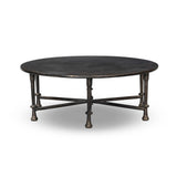 Cast aluminum shapes this statement outdoor coffee table. Each of the six legs features turned detailing, finished in a distressed bronze that highlights the subtle movement of the material. A design collaboration by Amber Lewis and Four Hands. This item has limited online distribution and may not be sold on websites without prior approval. Amethyst Home provides interior design, new home construction design consulting, vintage area rugs, and lighting in the Nashville metro area.