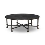 Cast aluminum shapes this statement outdoor coffee table. Each of the six legs features turned detailing, finished in a distressed bronze that highlights the subtle movement of the material. A design collaboration by Amber Lewis and Four Hands. This item has limited online distribution and may not be sold on websites without prior approval. Amethyst Home provides interior design, new home construction design consulting, vintage area rugs, and lighting in the Winter Garden metro area.