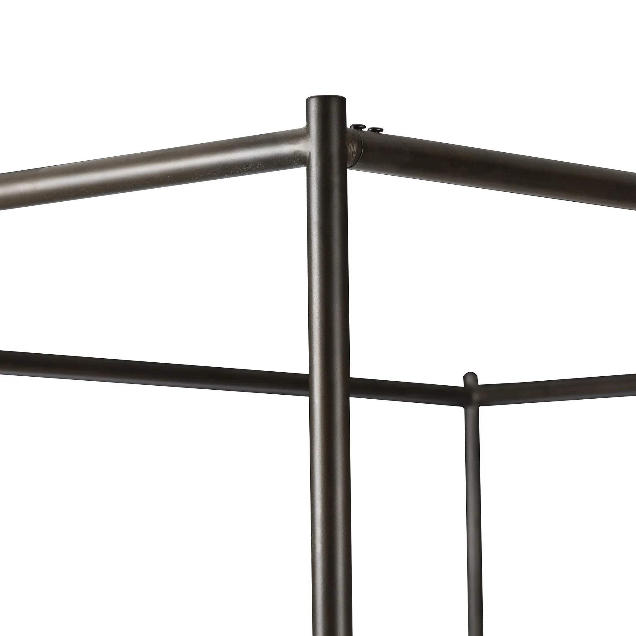 Featuring Leigh Palm Ecru Canopy Bed by Four Hands at Amethyst Home. Safari styling gets refreshed with modern-minded high-performance fabric. Leather straps secure decorative suspended headboard pillows. Box spring required. This bed is not compatible with an adjustable mattress.KingOverall Dimensions: 80.75"w x 84.75"d x 82.25"hWeight: 212.74 lbsQueenOver. Amethyst Home provides interior design, new home construction design consulting, vintage area rugs, and lighting in the Charlotte metro area.