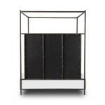 Featuring Leigh Palm Ecru Canopy Bed by Four Hands at Amethyst Home. Safari styling gets refreshed with modern-minded high-performance fabric. Leather straps secure decorative suspended headboard pillows. Box spring required. This bed is not compatible with an adjustable mattress.KingOverall Dimensions: 80.75"w x 84.75"d x 82.25"hWeight: 212.74 lbsQueenOveral. Amethyst Home provides interior design, new home construction design consulting, vintage area rugs, and lighting in the Houston metro area.