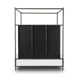 Featuring Leigh Palm Ecru Canopy Bed by Four Hands at Amethyst Home. Safari styling gets refreshed with modern-minded high-performance fabric. Leather straps secure decorative suspended headboard pillows. Box spring required. This bed is not compatible with an adjustable mattress.KingOverall Dimensions: 80.75"w x 84.75"d x 82.25"hWeight: 212.74 lbsQueenOverall . Amethyst Home provides interior design, new home construction design consulting, vintage area rugs, and lighting in the Omaha metro area.