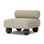 Add a little fun to your space with this boldly shaped outdoor chair. Fully upholstered seat and bolster back finish in teak ball feet. Cover or store inside during inclement weather or when not in use.As enthusiasts of luxe materials at Amethyst, we love the optimistic inspired Leilani Outdoor Chair - Alessi Buff. Amethyst Home provides interior design, new home construction design consulting, vintage area rugs, and lighting in the Tampa metro area.