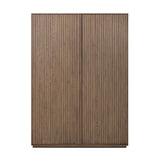 Made from rustic-finished oak with a plinth-style base, clean angles and linear reeding define this midcentury-spirited cabinet. Fully finished interior for a beautiful look inside and out. Designed in partnership with longtime Four Hands collaborator Thomas Bina and Brazilian designer Ronald Sasson. Amethyst Home provides interior design, new home construction design consulting, vintage area rugs, and lighting in the Salt Lake City metro area.