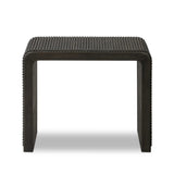 Featuring Leo Smoked Black End Table by Four Hands at Amethyst Home. Made from smoked black oak, linear reeding and a curved shape define this midcentury-spirited end table. Designed in partnership with longtime Four Hands collaborator Thomas Bina and Brazilian designer Ronald Sasson.Overall Dimensions: 27.50"w x 23.50"d x 22.00"hWeight : 65.04 lbsMaterials: . Amethyst Home provides interior design, new home construction design consulting, vintage area rugs, and lighting in the Seattle metro area.