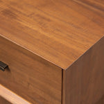 Add subtle statement to your bedside with architectural modern monolith-style nightstand. An exaggerated solid acacia pedestal elevates a matching case, while an iron handle in an aged bronze finish completes the look.As fans of wabi sabi style at Amethyst, we love the designer inspired Lilas Nightstand - Saddle Tan Veneer. Amethyst Home provides interior design, new home construction design consulting, vintage area rugs, and lighting in the Austin metro area.