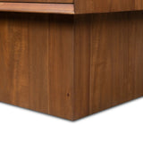 Add subtle statement to your bedside with architectural modern monolith-style nightstand. An exaggerated solid acacia pedestal elevates a matching case, while an iron handle in an aged bronze finish completes the look.As fans of wabi sabi style at Amethyst, we love the designer inspired Lilas Nightstand - Saddle Tan Veneer. Amethyst Home provides interior design, new home construction design consulting, vintage area rugs, and lighting in the Portland metro area.
