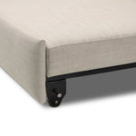 Featuring Lincoln Savoy Parchment Sleeper Sofa by Four Hands at Amethyst Home. This cleverly designed sleeper sofa hides a Queen-sized sleeping surface within its modern silhouette. With a simple roll-out and counterbalanced mechanism, it effortlessly transforms into a bed, making it a space-saving solution with hidden functionality. When unfolded, the cu. Amethyst Home provides interior design, new home construction design consulting, vintage area rugs, and lighting in the Los Angeles metro area.