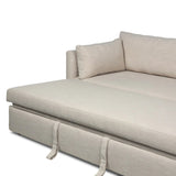 Featuring Lincoln Savoy Parchment Sleeper Sofa by Four Hands at Amethyst Home. This cleverly designed sleeper sofa hides a Queen-sized sleeping surface within its modern silhouette. With a simple roll-out and counterbalanced mechanism, it effortlessly transforms into a bed, making it a space-saving solution with hidden functionality. When unfolded, the cushions. Amethyst Home provides interior design, new home construction design consulting, vintage area rugs, and lighting in the Omaha metro area.