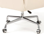 Featuring Lionel Kerbey Ivory Desk Chair by Four Hands at Amethyst Home. Wrapped in buttery-soft ivory top-grain leather, this structured, high-back chair is designed for comfort and style. Stainless steel casters and a 360-degree swivel for ease in the modern workspace.Overall Dimensions: 27.25"w x 29.00"d x 44.00"hWeight : 38.43 lbsMaterials: 96% Polyest. Amethyst Home provides interior design, new home construction design consulting, vintage area rugs, and lighting in the Des Moines metro area.