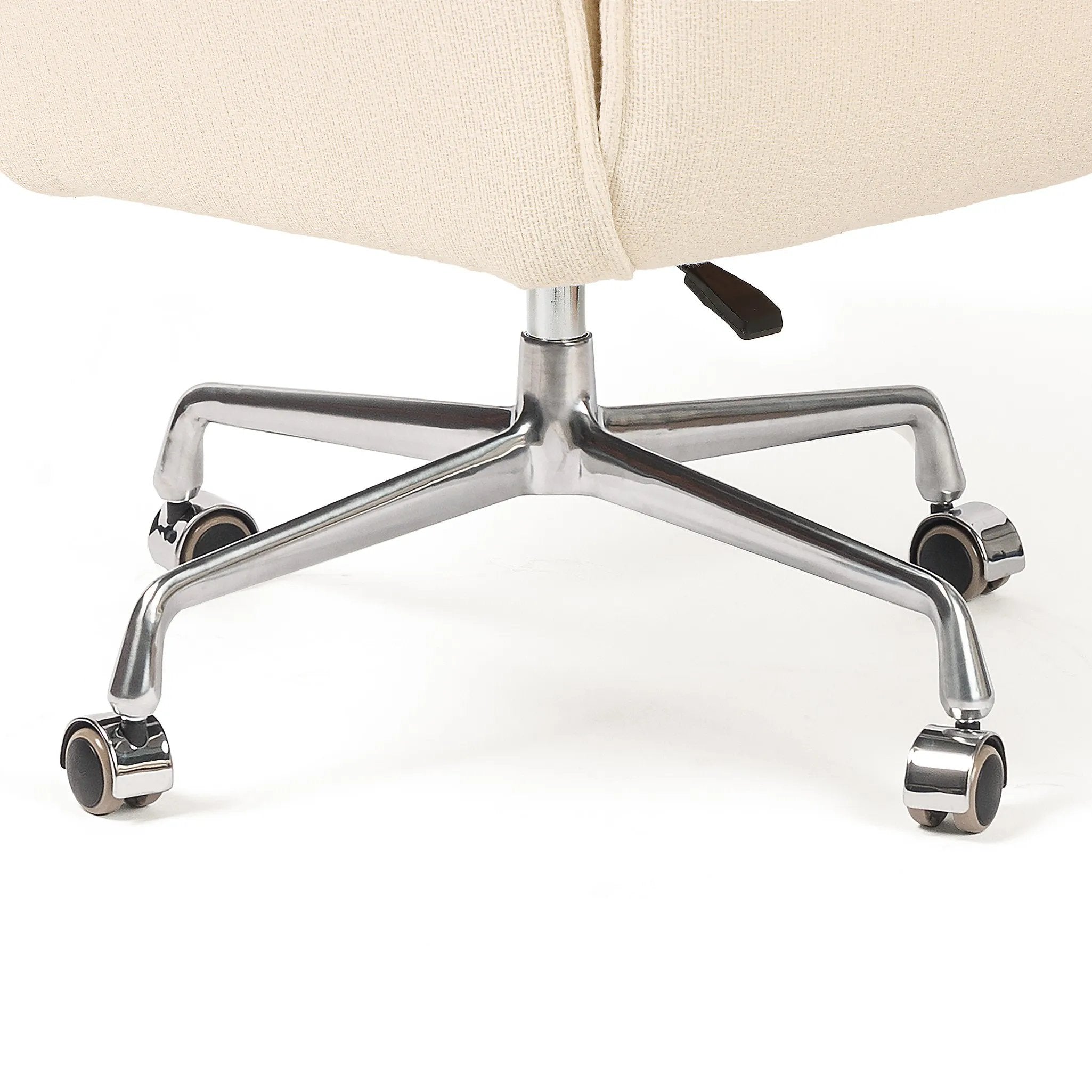 Featuring Lionel Kerbey Ivory Desk Chair by Four Hands at Amethyst Home. Wrapped in buttery-soft ivory top-grain leather, this structured, high-back chair is designed for comfort and style. Stainless steel casters and a 360-degree swivel for ease in the modern workspace.Overall Dimensions: 27.25"w x 29.00"d x 44.00"hWeight : 38.43 lbsMaterials: 96% Polyest. Amethyst Home provides interior design, new home construction design consulting, vintage area rugs, and lighting in the Des Moines metro area.