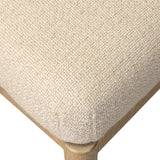The barrel back counter stool, refreshed. Light oak shapes an armless frame and curved rear legs that almost appear to flow into the seat back. A comfy seat is upholstered in high-performance fabric, while reeding details create a sense of perception play. Amethyst Home provides interior design, new home construction design consulting, vintage area rugs, and lighting in the Newport Beach metro area.