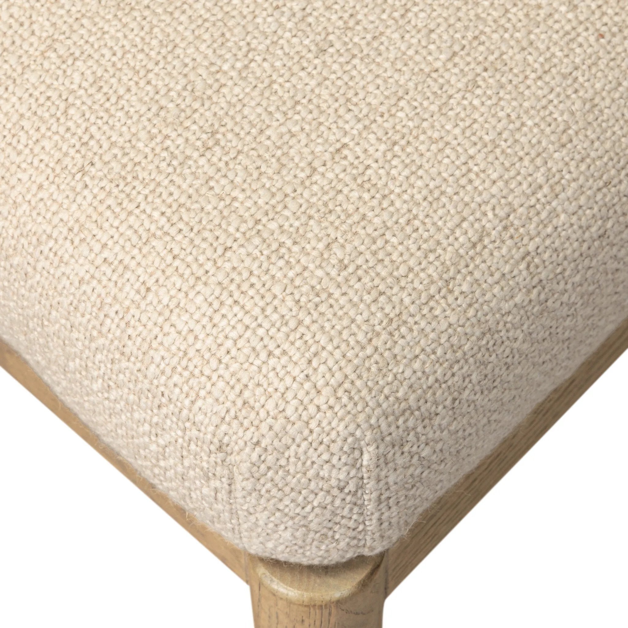 The barrel back counter stool, refreshed. Light oak shapes an armless frame and curved rear legs that almost appear to flow into the seat back. A comfy seat is upholstered in high-performance fabric, while reeding details create a sense of perception play. Amethyst Home provides interior design, new home construction design consulting, vintage area rugs, and lighting in the Newport Beach metro area.