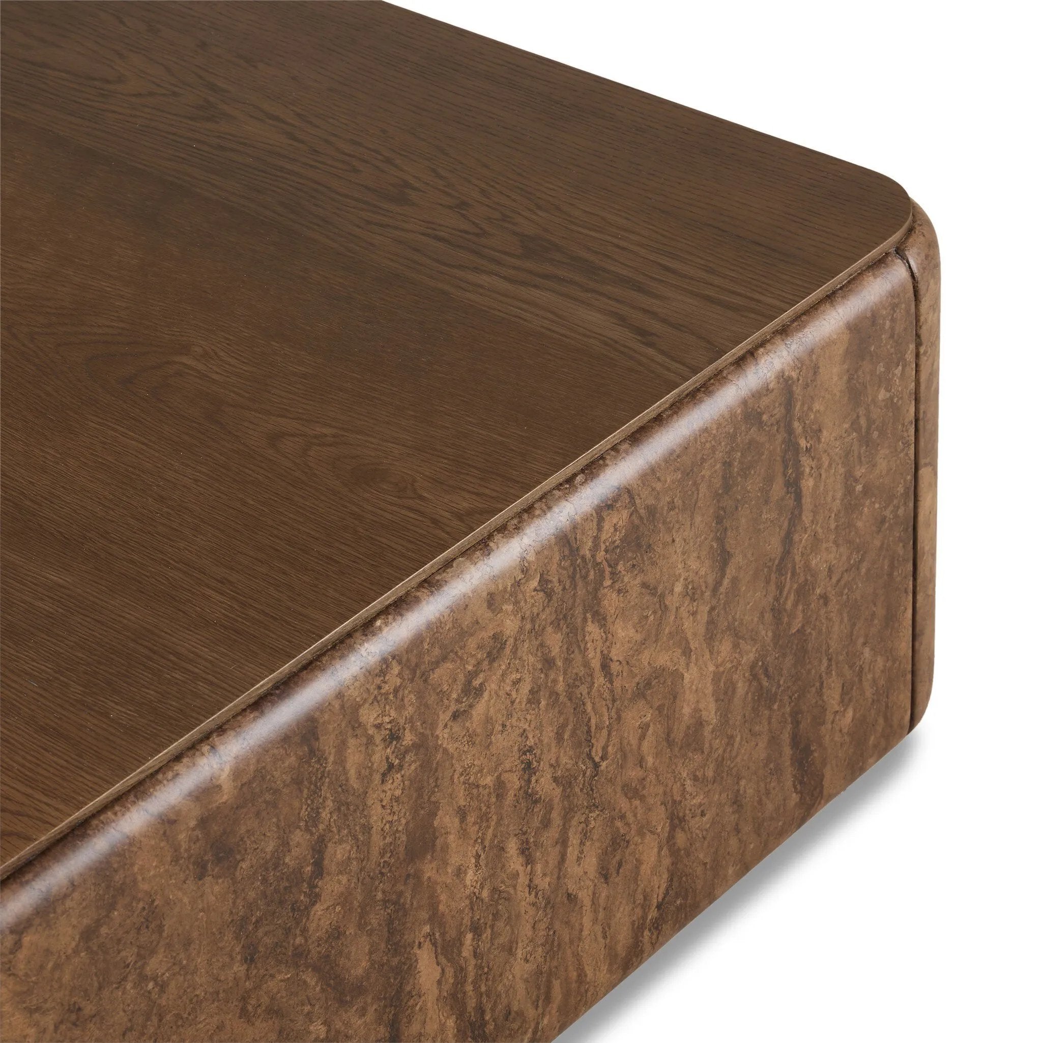 Thick oak veneer and dark paper fiber pair to shape a softened rectangle coffee table, with beautiful natural movement on the sides.As enthusiasts of natural style at Amethyst, we love the designer inspired Lola Coffee Table - Chestnut Oak Veneer. This item pairs well with other brands such as Surya and is perfect for loft homes Amethyst Home provides interior design, new home construction design consulting, vintage area rugs, and lighting in the Des Moines metro area.
