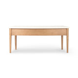 Featuring Lorna Amber Ash Veneer Desk by Four Hands at Amethyst Home. Set a light tone for your workspace with a material-driven desk of cream marble and amber ash. A clean, streamlined design with tapered cylinder legs and side drawers.Overall Dimensions: 70.00"w x 26.75"d x 30.00"hWeight : 208.33 lbsMaterials: Ash Veneer, Solid Ash, Solid Marble. Amethyst Home provides interior design, new home construction design consulting, vintage area rugs, and lighting in the Washington metro area.