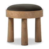 A simple, charming stool with an oak wood veneer finish and velvety upholstered seat. Tapered legs add subtle character.As fans of wabi sabi materials at Amethyst, we love the warm modern inspired Louise Accent Stool - Modern Velvet Loden. This item pairs well with other brands such as Surya and is perfect for coastal homes Amethyst Home provides interior design, new home construction design consulting, vintage area rugs, and lighting in the San Diego metro area.