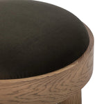 A simple, charming stool with an oak wood veneer finish and velvety upholstered seat. Tapered legs add subtle character.As fans of wabi sabi materials at Amethyst, we love the warm modern inspired Louise Accent Stool - Modern Velvet Loden. This item pairs well with other brands such as Surya and is perfect for coastal homes Amethyst Home provides interior design, new home construction design consulting, vintage area rugs, and lighting in the Scottsdale metro area.