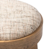 A simple, charming stool with natural oak wood veneer finish and textured neutral fabric seat. Tapered legs add subtle character.As enthusiasts of organic modern design at Amethyst, we love the nature inspired Louise Accent Stool - Ostend Natural. This item pairs well with other brands such as Visual Comfort and is perfect for loft homes Amethyst Home provides interior design, new home construction design consulting, vintage area rugs, and lighting in the Newport Beach metro area.