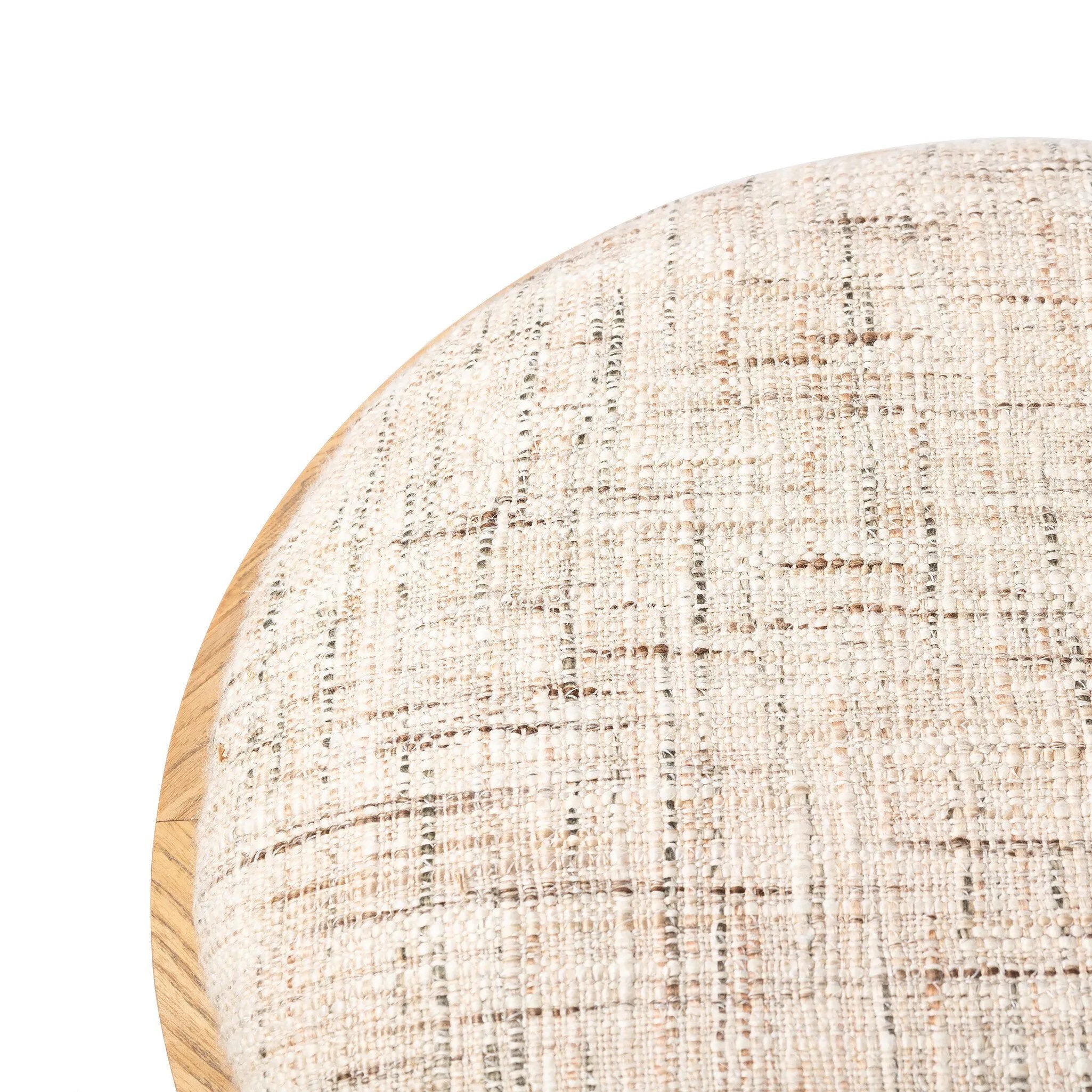 A simple, charming stool with natural oak wood veneer finish and textured neutral fabric seat. Tapered legs add subtle character.As enthusiasts of organic modern design at Amethyst, we love the nature inspired Louise Accent Stool - Ostend Natural. This item pairs well with other brands such as Visual Comfort and is perfect for loft homes Amethyst Home provides interior design, new home construction design consulting, vintage area rugs, and lighting in the Park City metro area.