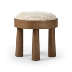 A simple, charming stool with natural oak wood veneer finish and a seat upholstered in a traditional ivory fabric with a classic box pattern. Tapered legs add subtle character.As lovers of clean design at Amethyst, we love the optimistic inspired Louise Accent Stool - Sheffield Ivory. Amethyst Home provides interior design, new home construction design consulting, vintage area rugs, and lighting in the Houston metro area.
