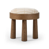 A simple, charming stool with natural oak wood veneer finish and a seat upholstered in a traditional ivory fabric with a classic box pattern. Tapered legs add subtle character.As lovers of clean design at Amethyst, we love the optimistic inspired Louise Accent Stool - Sheffield Ivory. Amethyst Home provides interior design, new home construction design consulting, vintage area rugs, and lighting in the Houston metro area.