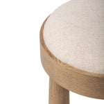 A simple, charming stool with an oak wood veneer finish and performance fabric-upholstered seat. Tapered legs add subtle character. Performance fabrics are specially created to withstand spills, stains, high traffic and wear, ensuring long-term comfort and unmatched durability. Amethyst Home provides interior design, new home construction design consulting, vintage area rugs, and lighting in the Nashville metro area.