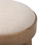 A simple, charming stool with an oak wood veneer finish and performance fabric-upholstered seat. Tapered legs add subtle character. Performance fabrics are specially created to withstand spills, stains, high traffic and wear, ensuring long-term comfort and unmatched durability. Amethyst Home provides interior design, new home construction design consulting, vintage area rugs, and lighting in the Park City metro area.
