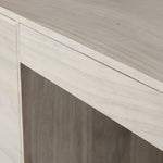 Featuring Lunas Bleached Guanacaste Executive Desk by Four Hands at Amethyst Home. With soft, fluid shaping, bleached Guanacaste forms a sculpted silhouette, with natural high and lows. Dual push-latch doors and interior shelving offer ample storage space. A fully finished front and back offer the option for float styling within a room.Overall Dimensions: 7. Amethyst Home provides interior design, new home construction design consulting, vintage area rugs, and lighting in the San Diego metro area.
