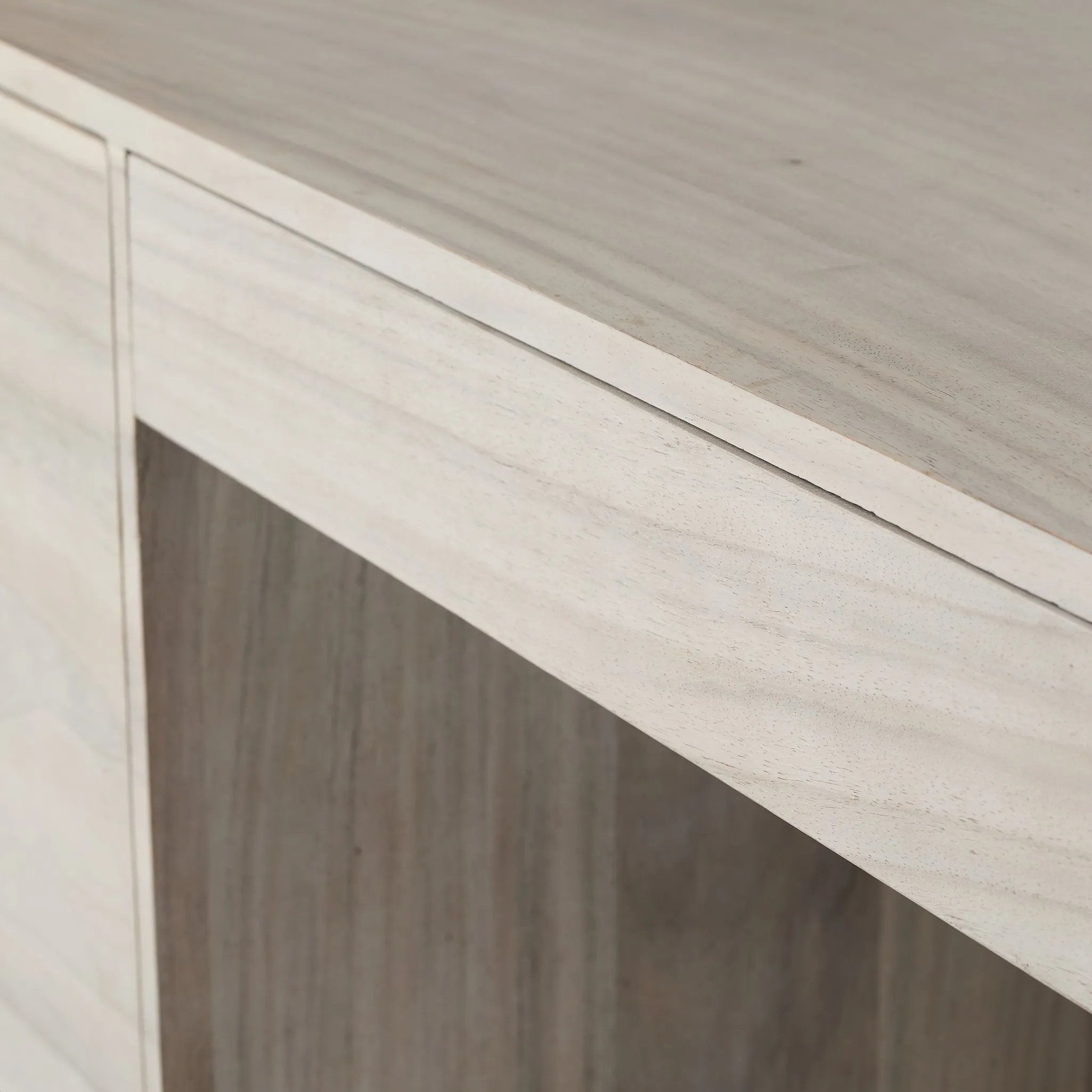 Featuring Lunas Bleached Guanacaste Executive Desk by Four Hands at Amethyst Home. With soft, fluid shaping, bleached Guanacaste forms a sculpted silhouette, with natural high and lows. Dual push-latch doors and interior shelving offer ample storage space. A fully finished front and back offer the option for float styling within a room.Overall Dimensions: 7. Amethyst Home provides interior design, new home construction design consulting, vintage area rugs, and lighting in the San Diego metro area.