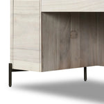 Featuring Lunas Bleached Guanacaste Executive Desk by Four Hands at Amethyst Home. With soft, fluid shaping, bleached Guanacaste forms a sculpted silhouette, with natural high and lows. Dual push-latch doors and interior shelving offer ample storage space. A fully finished front and back offer the option for float styling within a room.Overall Dimensions: . Amethyst Home provides interior design, new home construction design consulting, vintage area rugs, and lighting in the Washington metro area.
