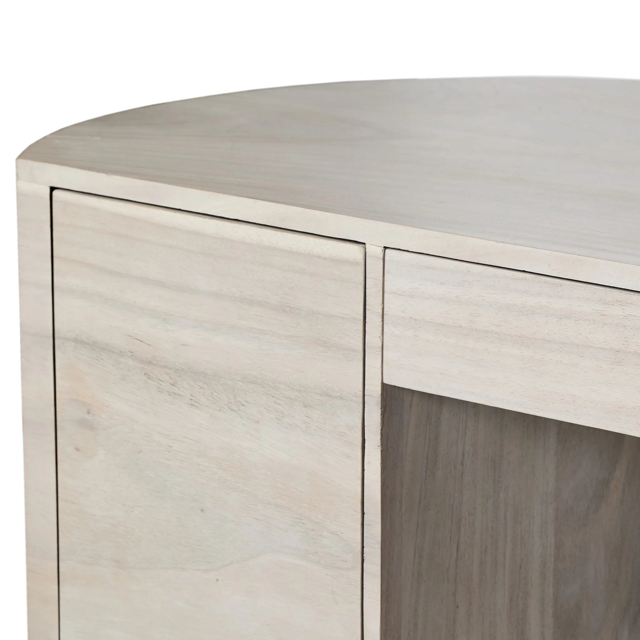 Featuring Lunas Bleached Guanacaste Executive Desk by Four Hands at Amethyst Home. With soft, fluid shaping, bleached Guanacaste forms a sculpted silhouette, with natural high and lows. Dual push-latch doors and interior shelving offer ample storage space. A fully finished front and back offer the option for float styling within a room.Overall Dimension. Amethyst Home provides interior design, new home construction design consulting, vintage area rugs, and lighting in the Winter Garden metro area.