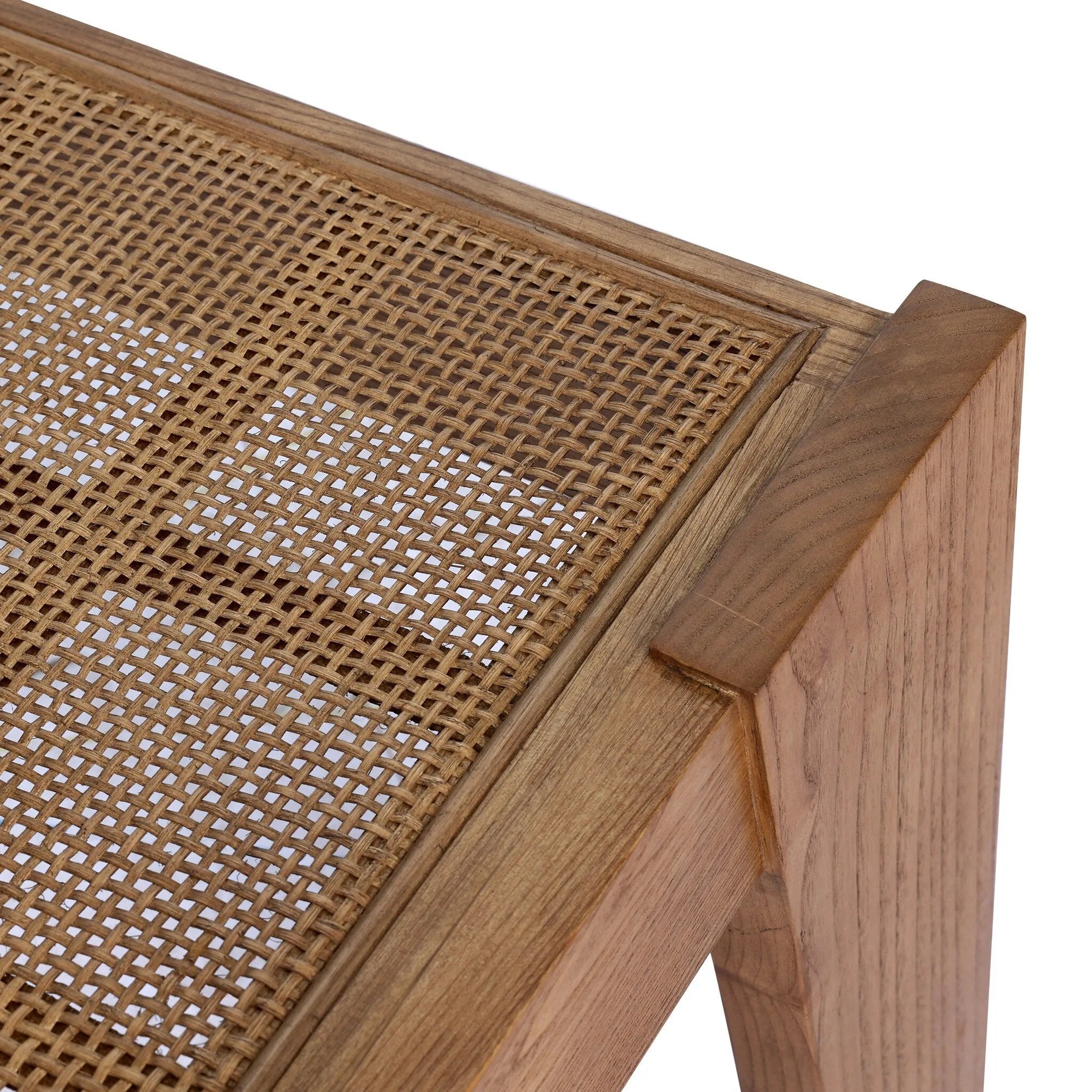 A fresh take on late designer Pierre Jeanneret's iconic seating styles. Our design updates the classic look with a coastal feel, pairing woven cane seating with toasted sungkai frame.As lovers of clean design at Amethyst, we love the nature inspired Lutz Accent Bench - Toasted Sungkai. Amethyst Home provides interior design, new home construction design consulting, vintage area rugs, and lighting in the Austin metro area.