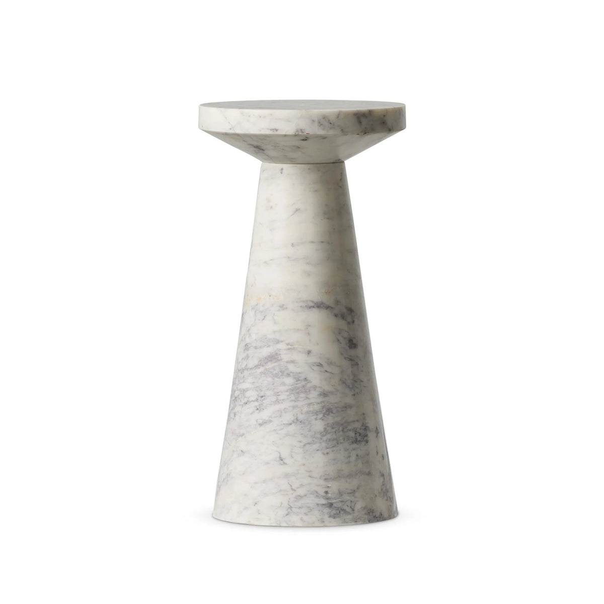Mabel Veined White Marble Nesting End Table