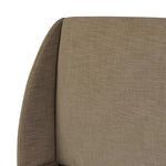 Featuring Maeve Laken Taupe Bed by Four Hands at Amethyst Home. Clean lines meet contoured curves for a timeless bedroom look. A petal-shaped shelter overlaps side rails for a unique,  comforting silhouette. Fully upholstered in a versatile taupe that complements a wide range of color palettes, all grounded by a rich oak base. Overall Dimensions: Queen:
70.50. Amethyst Home provides interior design, new home construction design consulting, vintage area rugs, and lighting in the Houston metro area.