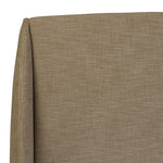 Featuring Maeve Laken Taupe Bed by Four Hands at Amethyst Home. Clean lines meet contoured curves for a timeless bedroom look. A petal-shaped shelter overlaps side rails for a unique,  comforting silhouette. Fully upholstered in a versatile taupe that complements a wide range of color palettes, all grounded by a rich oak base. Overall Dimensions: Queen:
70.. Amethyst Home provides interior design, new home construction design consulting, vintage area rugs, and lighting in the Nashville metro area.