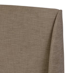 Featuring Maeve Laken Taupe Bed by Four Hands at Amethyst Home. Clean lines meet contoured curves for a timeless bedroom look. A petal-shaped shelter overlaps side rails for a unique,  comforting silhouette. Fully upholstered in a versatile taupe that complements a wide range of color palettes, all grounded by a rich oak base. Overall Dimensions: Queen:. Amethyst Home provides interior design, new home construction design consulting, vintage area rugs, and lighting in the Winter Garden metro area.