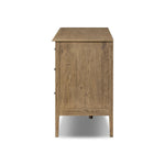 Featuring Maggie Aged Smoked Oak Resawn 6 Drawer Dresser by Four Hands at Amethyst Home. A cleanly shaped six-drawer dresser is crafted from aged smoked oak, highlighting the wood's natural grain. Roomy drawers offer plenty of space for bedroom storage, while the slim, tapered legs give the piece a subtle lift, creating a grounded look.Overall Dimensions: 77. Amethyst Home provides interior design, new home construction design consulting, vintage area rugs, and lighting in the Portland metro area.