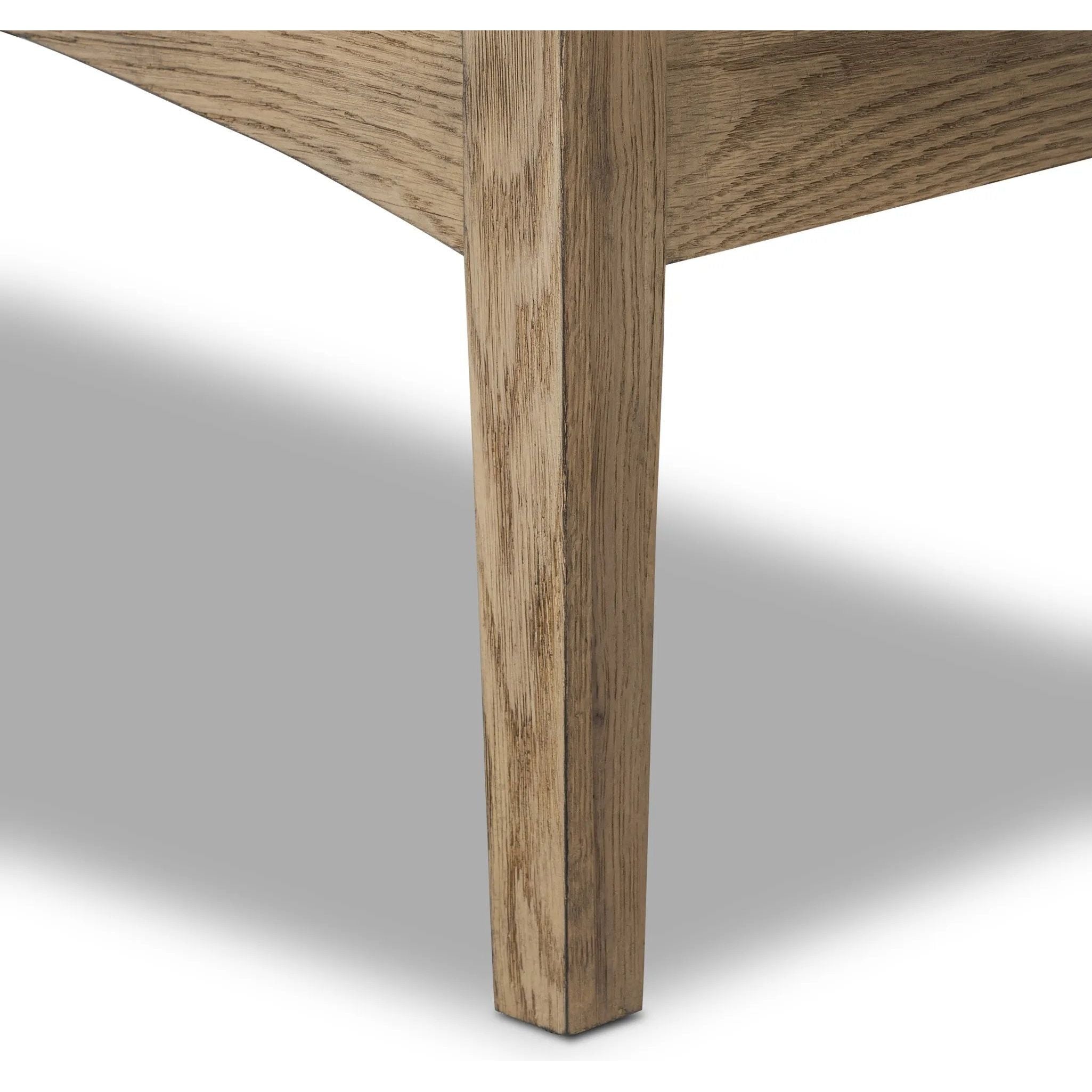 Featuring Maggie Aged Smoked Oak Resawn Nightstand by Four Hands at Amethyst Home. A cleanly shaped six-drawer dresser is crafted from aged smoked oak, highlighting the wood?s natural grain. Roomy drawers offer plenty of space for bedroom storage, while the slim, tapered legs give the piece a subtle lift, creating a grounded look.Overall Dimensions: 30.00"w. Amethyst Home provides interior design, new home construction design consulting, vintage area rugs, and lighting in the Charlotte metro area.