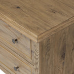 Featuring Maggie Aged Smoked Oak Resawn Nightstand by Four Hands at Amethyst Home. A cleanly shaped six-drawer dresser is crafted from aged smoked oak, highlighting the wood?s natural grain. Roomy drawers offer plenty of space for bedroom storage, while the slim, tapered legs give the piece a subtle lift, creating a grounded look.Overall Dimensions: 30.00"w x 1. Amethyst Home provides interior design, new home construction design consulting, vintage area rugs, and lighting in the Omaha metro area.