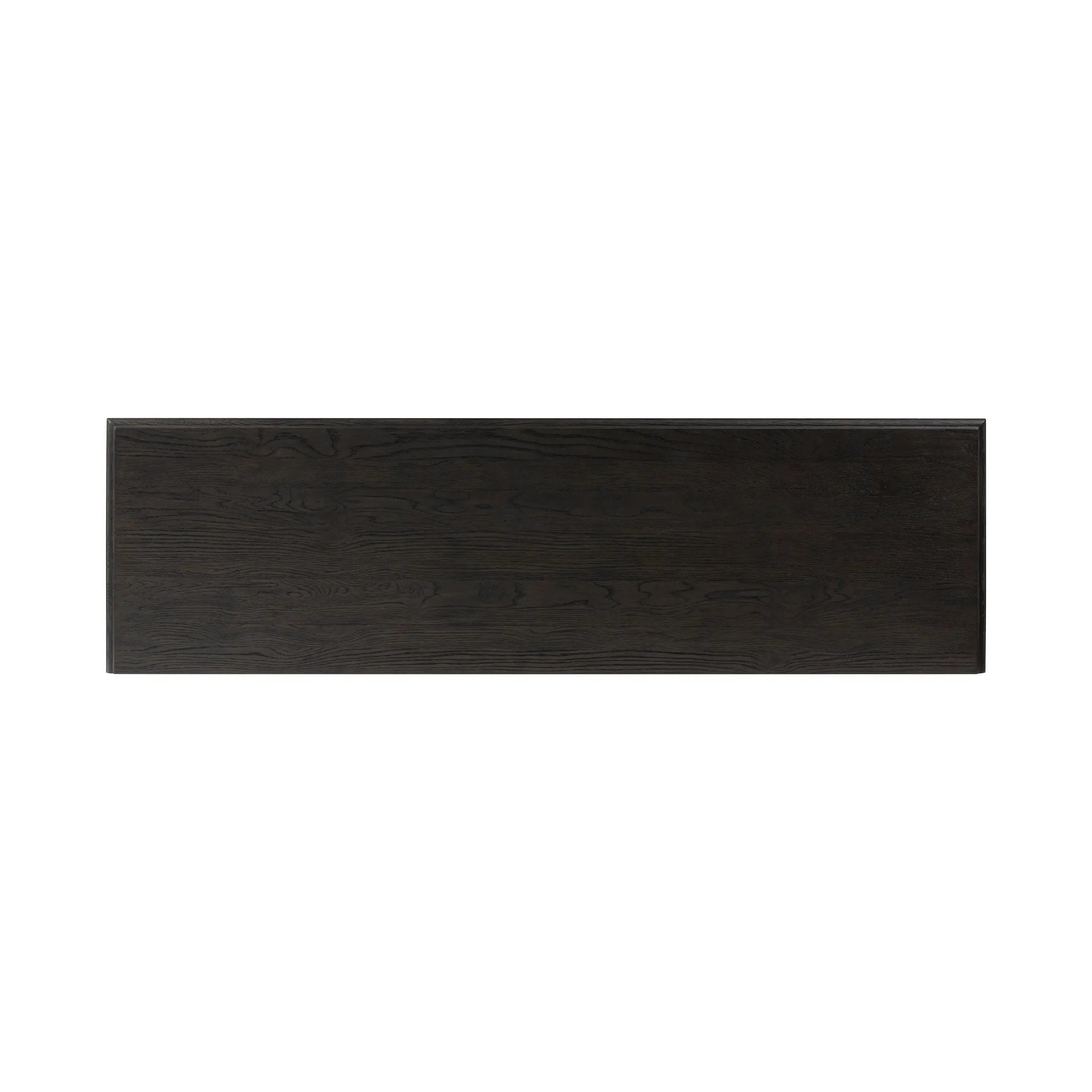 Featuring Maggie Smoked Black Oak Veneer 6 Drawer Dresser by Four Hands at Amethyst Home. A cleanly shaped six-drawer dresser is crafted from smoked black oak, highlighting the wood's natural grain. Roomy drawers offer plenty of space for bedroom storage, while the slim, tapered legs give the piece a subtle lift, creating a grounded look.Overall Dimensions. Amethyst Home provides interior design, new home construction design consulting, vintage area rugs, and lighting in the Alpharetta metro area.