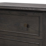 Featuring Maggie Smoked Black Oak Veneer Nightstand by Four Hands at Amethyst Home. Clean and compact, a two-drawer nightstand is crafted from smoked black oak, showcasing the natural grain of wood. Its scaled-down profile fits perfectly beside the bed. Slim, tapered legs add a touch of lightness.Overall Dimensions: 30.00"w x 16.75"d x 26.00"hWeight : 66.14 l. Amethyst Home provides interior design, new home construction design consulting, vintage area rugs, and lighting in the Houston metro area.