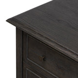 Featuring Maggie Smoked Black Oak Veneer Nightstand by Four Hands at Amethyst Home. Clean and compact, a two-drawer nightstand is crafted from smoked black oak, showcasing the natural grain of wood. Its scaled-down profile fits perfectly beside the bed. Slim, tapered legs add a touch of lightness.Overall Dimensions: 30.00"w x 16.75"d x 26.00"hWeight : 6. Amethyst Home provides interior design, new home construction design consulting, vintage area rugs, and lighting in the Newport Beach metro area.