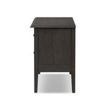 Featuring Maggie Smoked Black Oak Veneer Nightstand by Four Hands at Amethyst Home. Clean and compact, a two-drawer nightstand is crafted from smoked black oak, showcasing the natural grain of wood. Its scaled-down profile fits perfectly beside the bed. Slim, tapered legs add a touch of lightness.Overall Dimensions: 30.00"w x 16.75"d x 26.00"hWeight : 66.14. Amethyst Home provides interior design, new home construction design consulting, vintage area rugs, and lighting in the Park City metro area.
