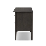 Featuring Maggie Smoked Black Oak Veneer Nightstand by Four Hands at Amethyst Home. Clean and compact, a two-drawer nightstand is crafted from smoked black oak, showcasing the natural grain of wood. Its scaled-down profile fits perfectly beside the bed. Slim, tapered legs add a touch of lightness.Overall Dimensions: 30.00"w x 16.75"d x 26.00"hWeight : 66.14. Amethyst Home provides interior design, new home construction design consulting, vintage area rugs, and lighting in the Park City metro area.