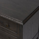 Featuring Maggie Smoked Black Oak Veneer Nightstand by Four Hands at Amethyst Home. Clean and compact, a two-drawer nightstand is crafted from smoked black oak, showcasing the natural grain of wood. Its scaled-down profile fits perfectly beside the bed. Slim, tapered legs add a touch of lightness.Overall Dimensions: 30.00"w x 16.75"d x 26.00"hWeight : 66.14 . Amethyst Home provides interior design, new home construction design consulting, vintage area rugs, and lighting in the Portland metro area.