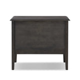 Featuring Maggie Smoked Black Oak Veneer Nightstand by Four Hands at Amethyst Home. Clean and compact, a two-drawer nightstand is crafted from smoked black oak, showcasing the natural grain of wood. Its scaled-down profile fits perfectly beside the bed. Slim, tapered legs add a touch of lightness.Overall Dimensions: 30.00"w x 16.75"d x 26.00"hWeight : 66.14 lbs. Amethyst Home provides interior design, new home construction design consulting, vintage area rugs, and lighting in the Tampa metro area.