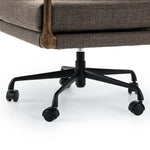 Featuring Maguire Gibson Mink Desk Chair by Four Hands at Amethyst Home. Foldover back detailing brings a sense of softness to a comfort-driven desk chair upholstered in high-performance fabric. Height adjustable with a 360-degree swivel.Overall Dimensions: 22.25"w x 28.50"d x 33.50"hWeight : 37.48 lbsMaterials: 97% Polyester, 3% Acrylic, Aluminum, Solid Para. Amethyst Home provides interior design, new home construction design consulting, vintage area rugs, and lighting in the Houston metro area.