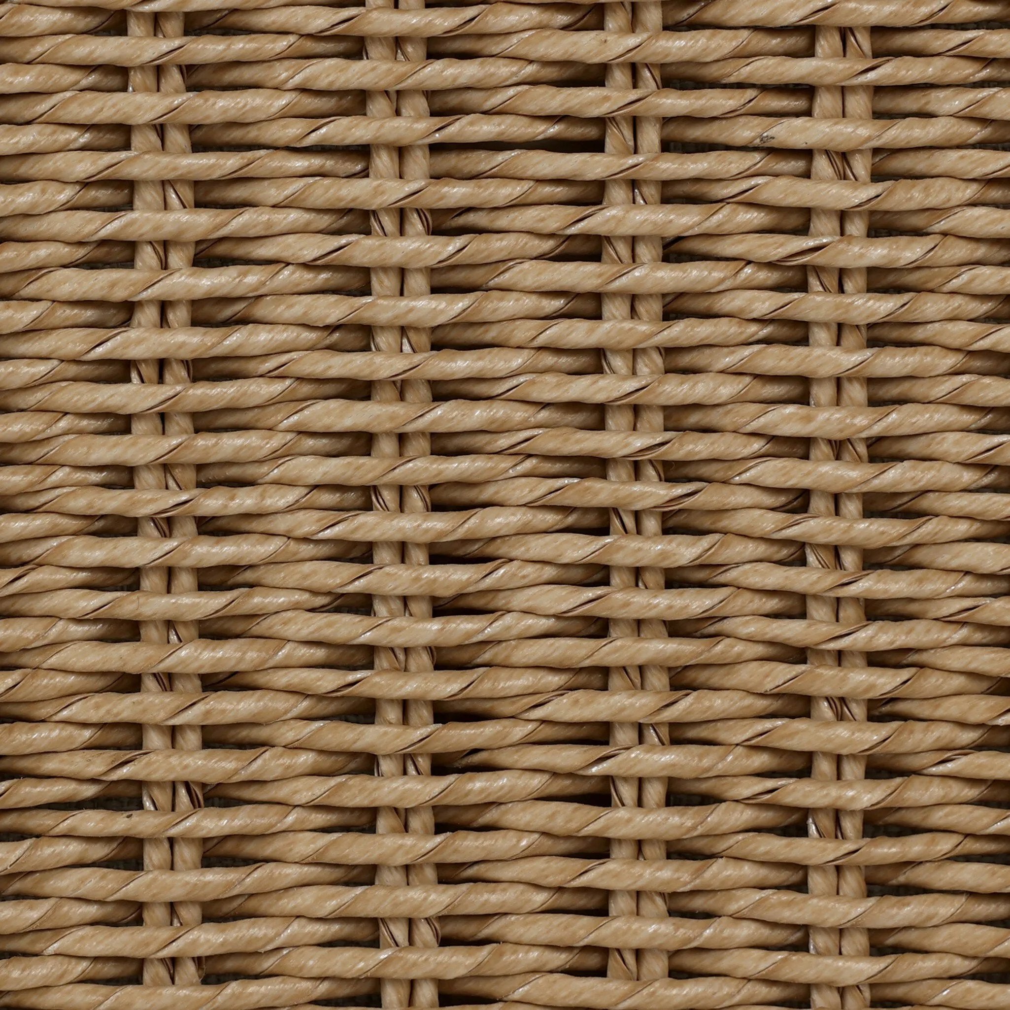 A fresh, playful take on the outdoor ottoman, featuring a woven cradle frame that wraps around the deep upholstered seat for added texture, dimension and contrast. The cushion is intentionally firm for a structured feel, meaning this piece can also be used as a coffee table. Cover or store inside during inclement weather and when not in use. Amethyst Home provides interior design, new home construction design consulting, vintage area rugs, and lighting in the Winter Garden metro area.