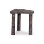 The classic atomic table of the 1950s, refreshed with modern materials. Finished in a deep plum, solid marble shapes an organic boomerang-style tabletop, working a subtle color pop into any room. Column legs add a luxe look reminiscent of Italian modernism. Amethyst Home provides interior design, new home construction design consulting, vintage area rugs, and lighting in the Houston metro area.